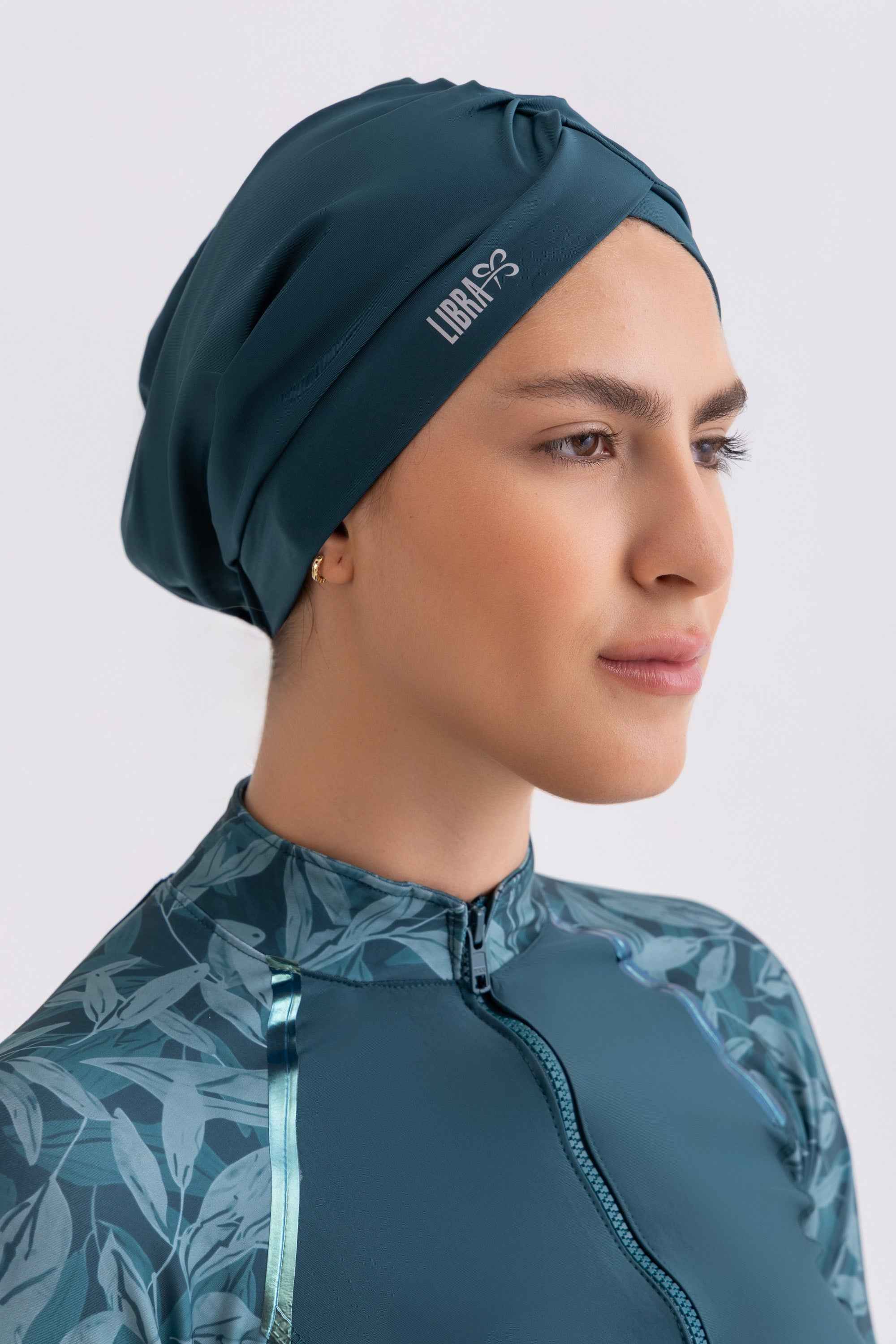 Sleek Swim Turban - Metallic Teal - Libra Sport