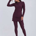 Contour Zip Top-Deep Cherry