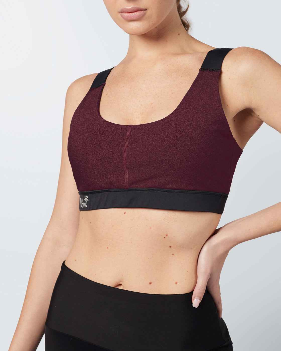 Heather Sports Bra -Maroon Red - Libra Sport